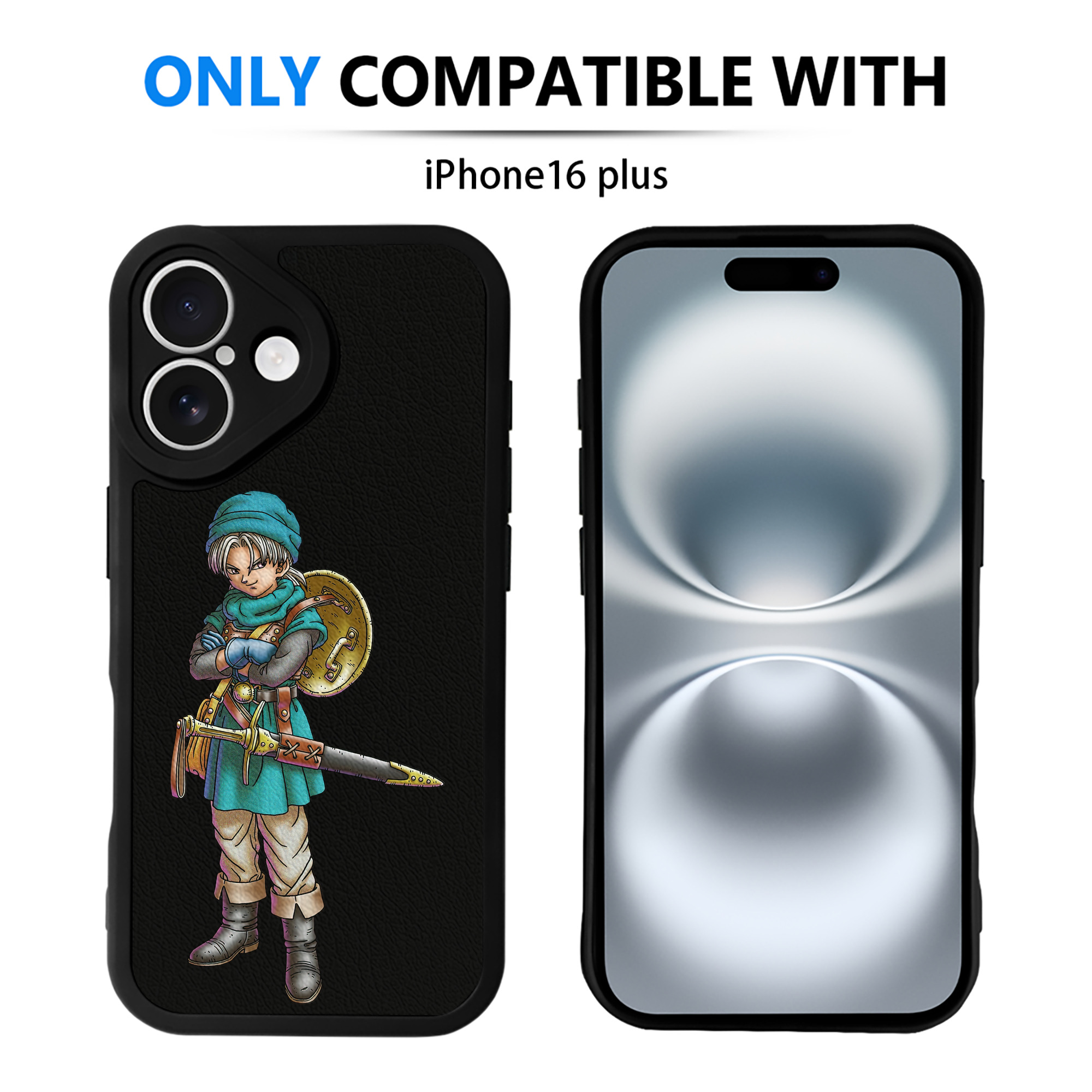 （画像用） ドラゴンクエスト Doragon Kuesuto Dragon Quest 【iPhone 16シリーズ対応】シリコンスマホケース（レザー調） 材質：シリコン